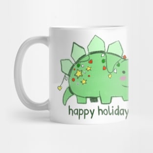 Cute green Christmas dinosaur Mug